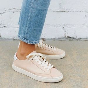 Soludos Ibiza Classic Leather Sneaker in Bisque